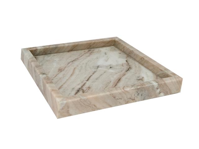 8" X 8" LUNA BEIGE MARBLE SQUARE BATH TRAY