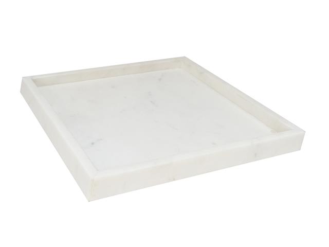 8" X 8" LUNA WHITE MARBLE SQUARE BATH TRAY