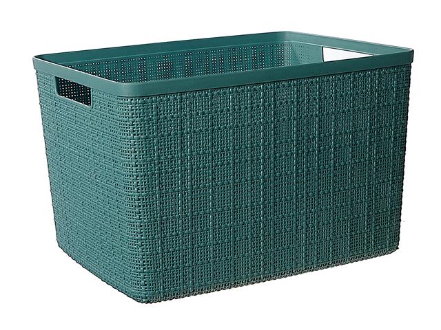 19Qt Jute Large Basket-Aqua