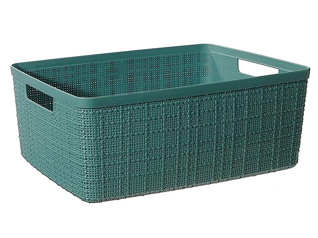 12.7Qt Jute Medium Basket-Aqua