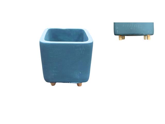 NL"QUATU"SQ. PLANTER,8.5CM, LB