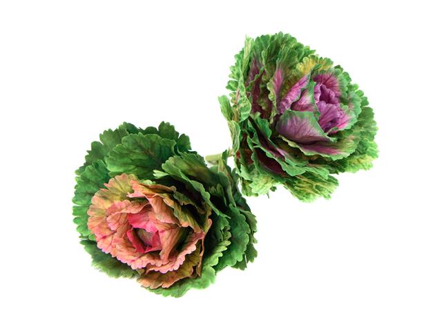 9" ARTIFICIAL CABBAGE BLOOM PICK (ASSTD)