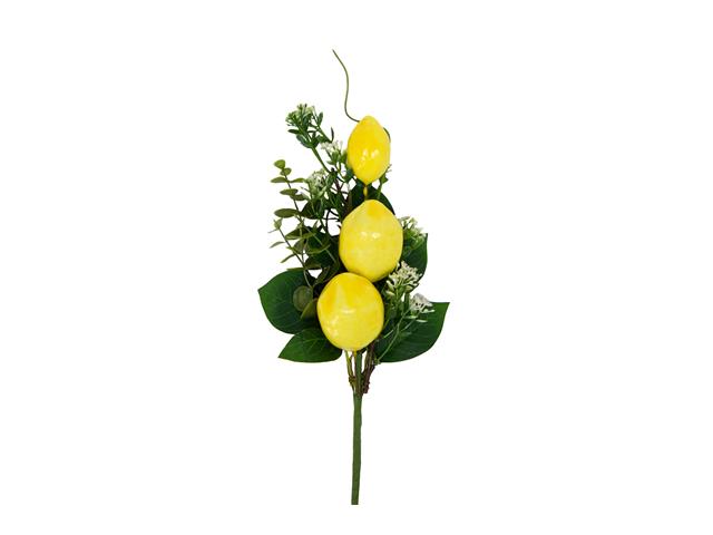 18.5" ARTIFICIAL 3 HEAD LEMON SPRIG STEM