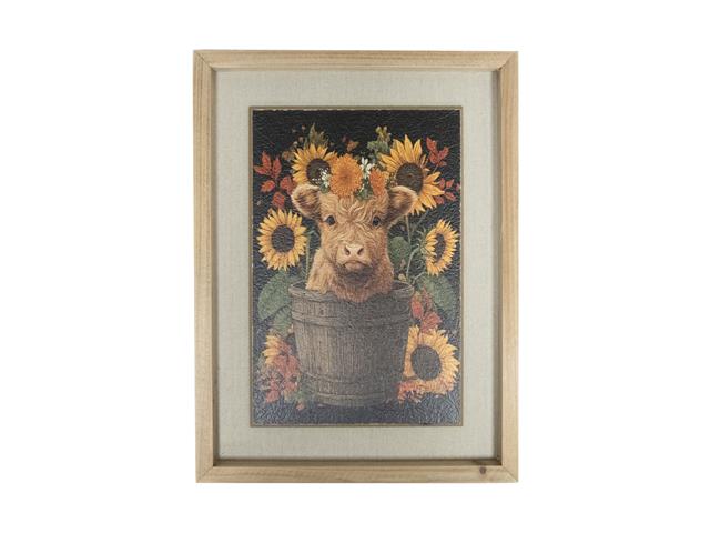 FRAMED CANVAS WALL ART (SUNFLOWER CALF)
