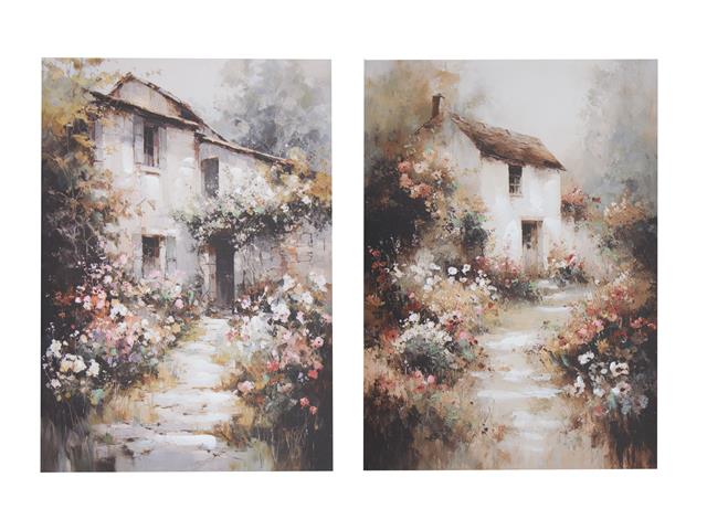 HAND PAINTED CANVAS WALL ART (FLORAL GARDEN PATH)