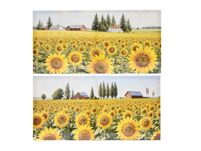 LACQUER WALL ART (SUNFLOWER FIELD) (ASSTD)