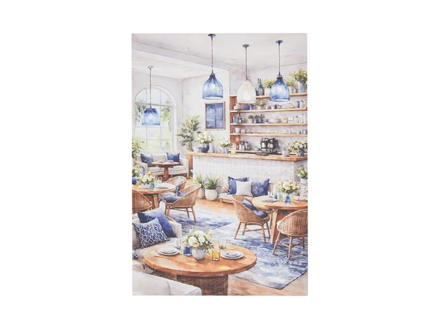 HAND PAINTED CANVAS WALL ART (COZY CAFE)