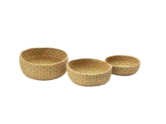 3 PC RAINBOW JUTE BOWL