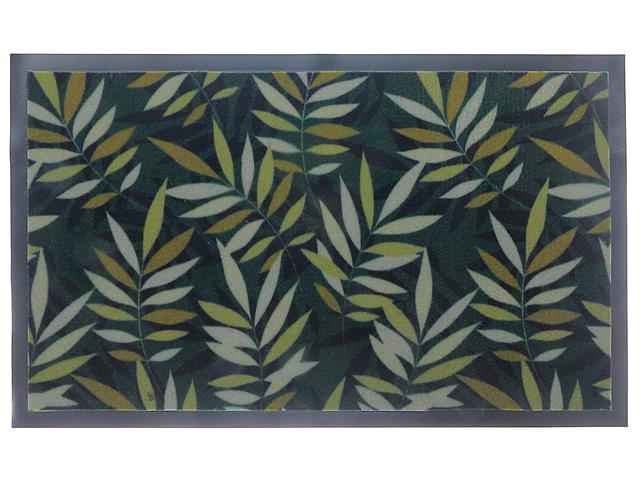 PRINTED PVC MAT (SCATTERED LEAVES) (GREEN) (18"X30")