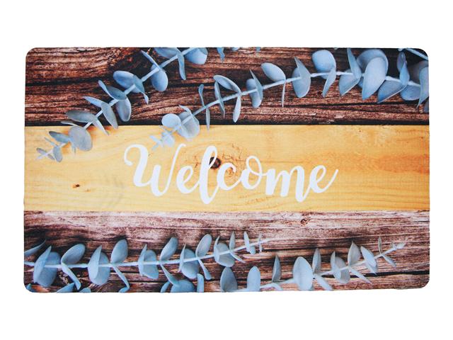 PRINTED RUBBER MAT (EUCALYPTUS - WELCOME)