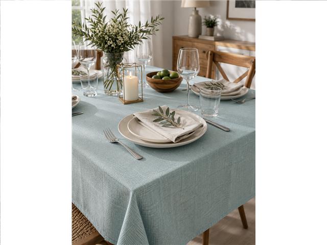 SEDONA WATER RESISTANT TABLECLOTH (52" X 70") (BLUE)
