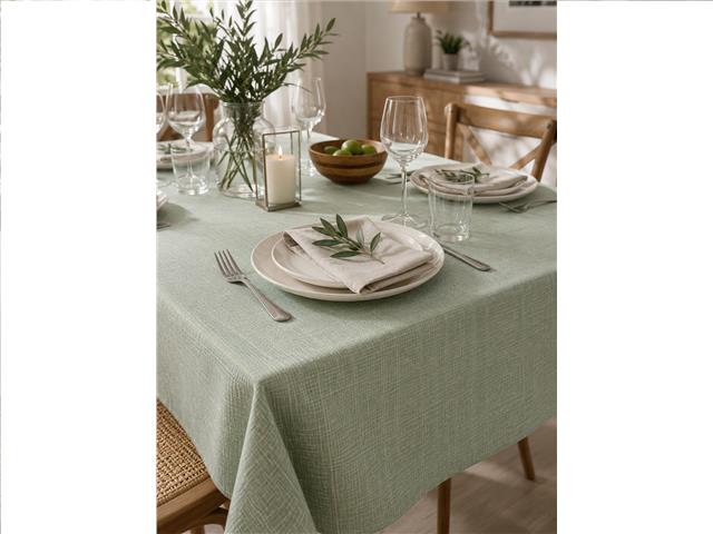 SEDONA WATER RESISTANT TABLECLOTH (52" X 70") (GREEN)