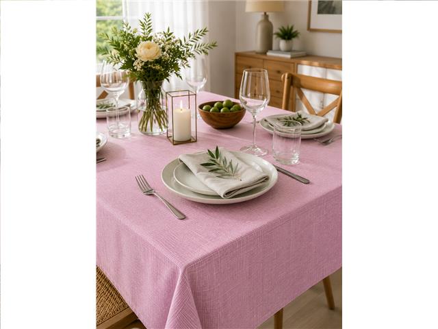 SEDONA WATER RESISTANT TABLECLOTH (52" X 70") (PINK)