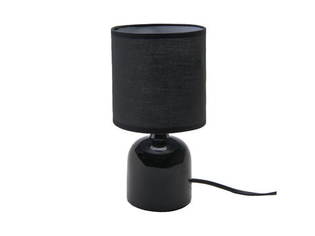 CERAMIC TABLE LAMP WITH SHADE (DOME) (BLACK)