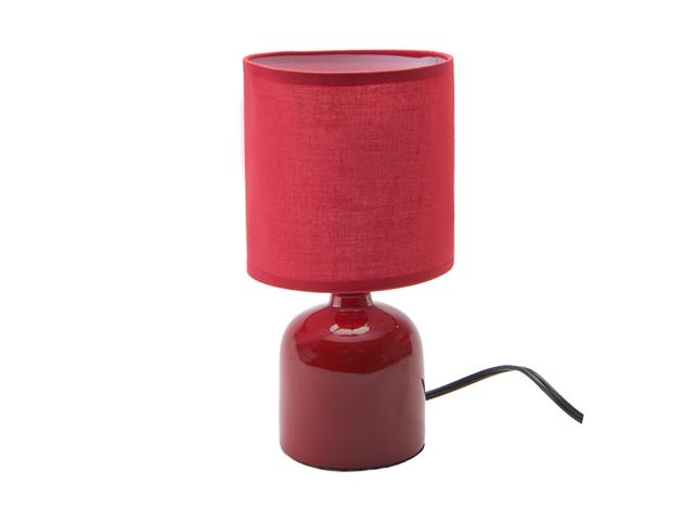 CERAMIC TABLE LAMP WITH SHADE (DOME) (RED)