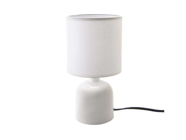 CERAMIC TABLE LAMP WITH SHADE (DOME) (WHITE)