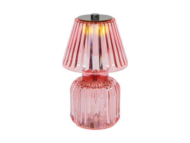 CORDLESS GLASS TABLE LAMP (AURA) (PINK)