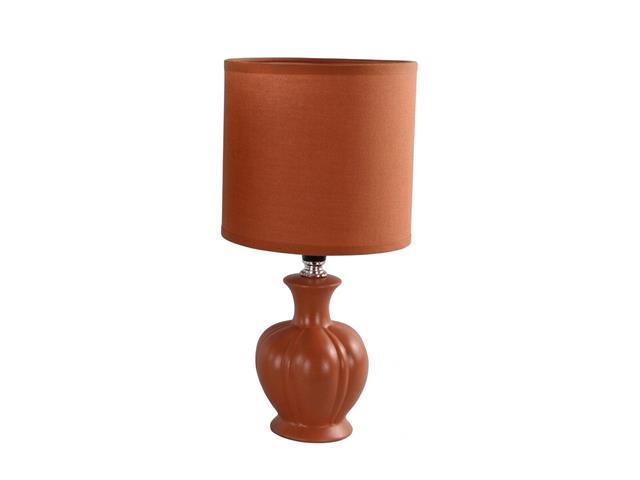 CERAMIC TABLE LAMP WITH SHADE (COVE) (BROWN)