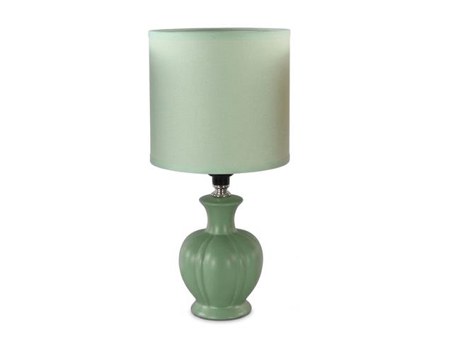 CERAMIC TABLE LAMP WITH SHADE (COVE) (GREEN)