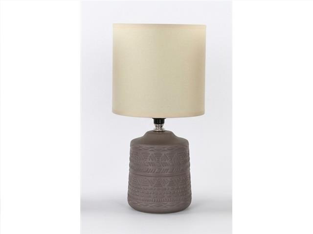 CERAMIC TABLE LAMP WITH SHADE (CANYON) (TAUPE)