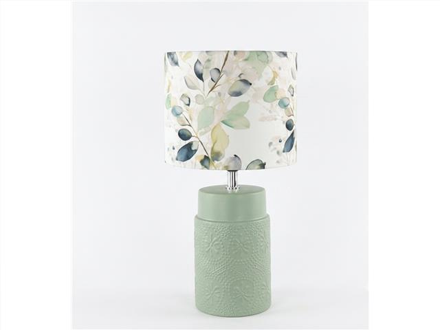 CERAMIC LAMP WITH SHADE (SIENNA) (EUCALYPTUS)