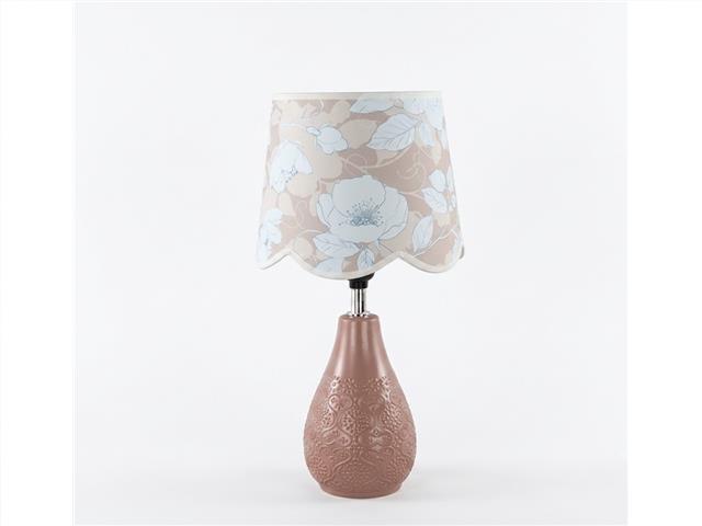 CERAMIC LAMP WITH SHADE (TEARDROP) (ROSE BOTANICA)