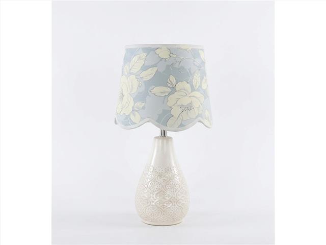 CERAMIC LAMP WITH SHADE (TEARDROP) (BLUE BOTANICA)