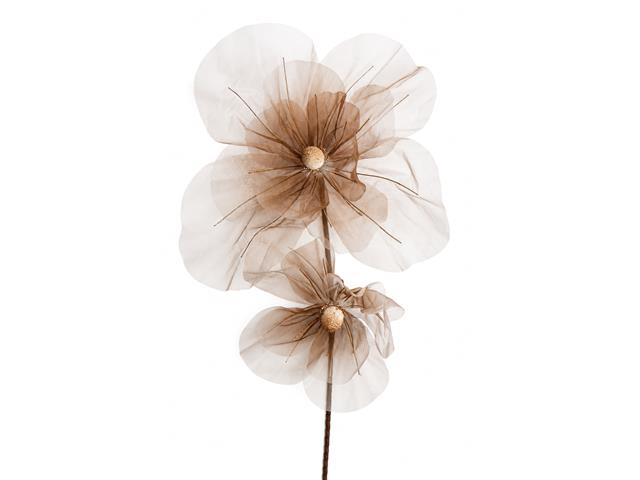 37.5" 2 HEAD LONG STEM ORGANZA STEM (BROWN)