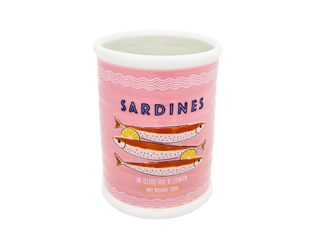 5.25" CERAMIC CYLINDRICAL SARDINES VASE