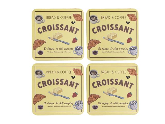 4 PC MDF COASTER (CROISSANT)