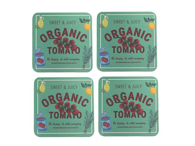 4 PC MDF COASTER (TOMATO)