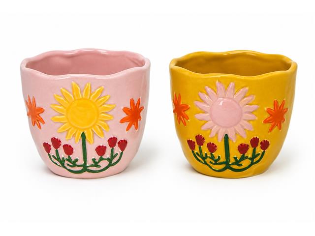 3.5" CERAMIC PLANTER (FLORAL - ASSTD)