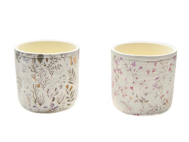 5" CERAMIC PLANTER (FLORAL) (ASSTD)