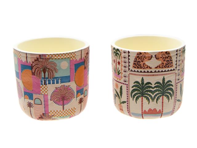 5" CERAMIC PLANTER (TROPICAL) (ASSTD)