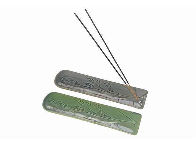 CERAMIC INCENSE HOLDER (LEAF) (ASSTD)