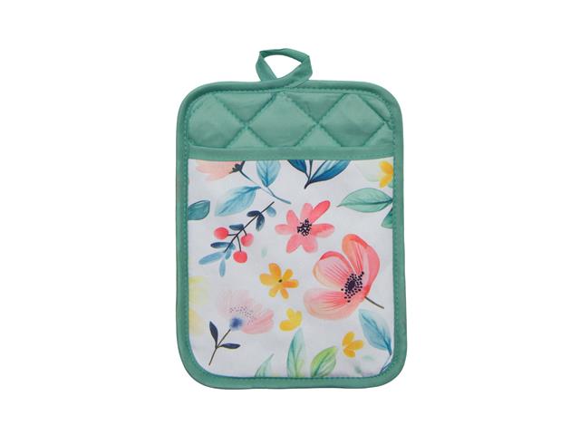 POT HOLDER WITH POCKET (SPRING FLOWERS)