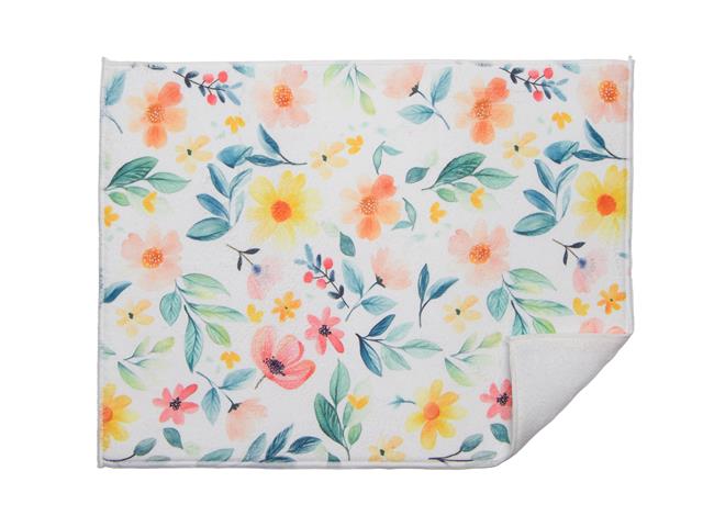 MICROFIBRE DRYING MAT (SPRING FLOWERS)