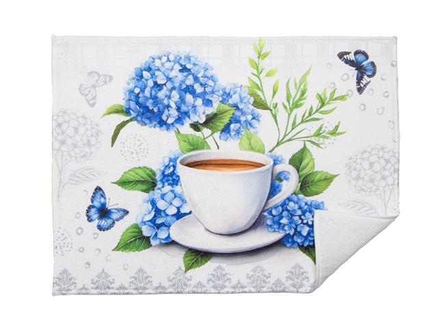 MICROFIBRE DRYING MAT (HYDRANGEAS AND COFFEE)