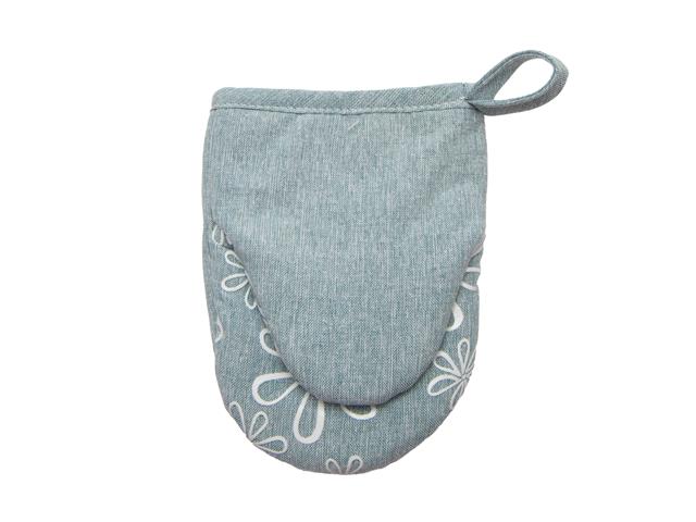 7" MINI SILICONE OVEN MITT (GREEN FLORAL)