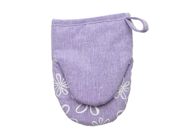 7" MINI SILICONE OVEN MITT (PURPLE FLORAL)