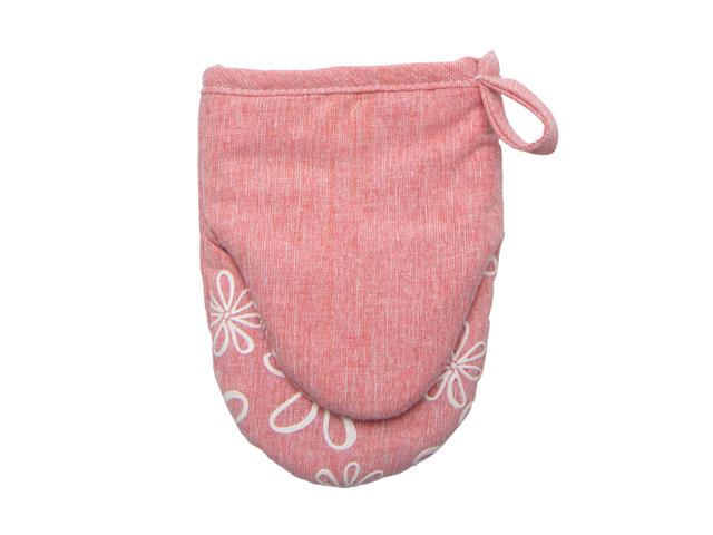 7" MINI SILICONE OVEN MITT (PINK FLORAL)