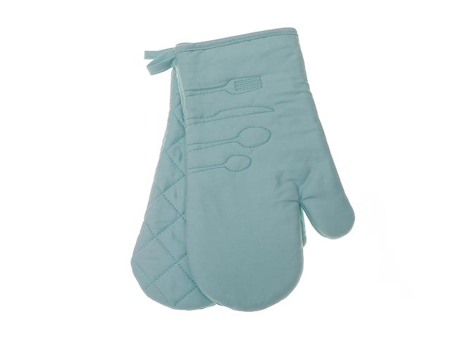 2 PC UTENSIL FRONT STITCHED OVEN MITT (13") (BLUE)