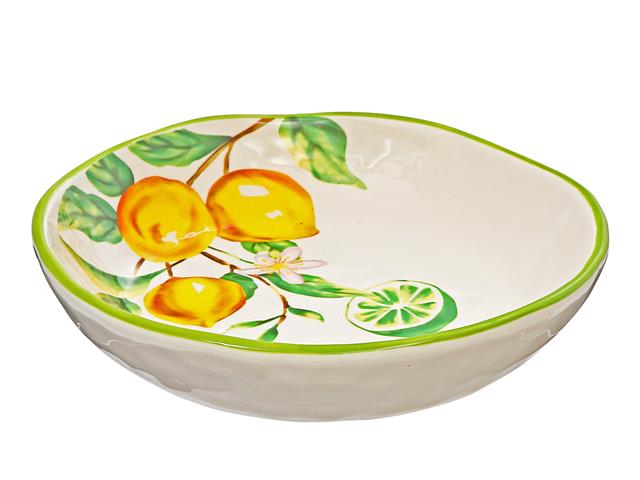 CERAMIC LEMON ROUND PLATE (8.35")