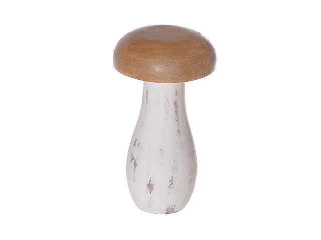 MANGO WOOD NATURAL & WHITE MUSHROOM (LARGE)