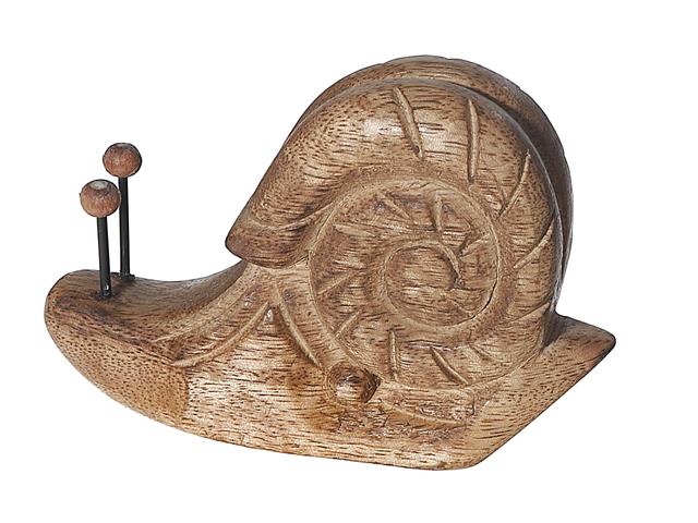 MANGO WOOD CRAVED SNAIL DECOR 5"H (SMALL)