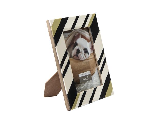 4X6" MDF AND RESIN DIAGONAL STRIPES PHOTO FRAME