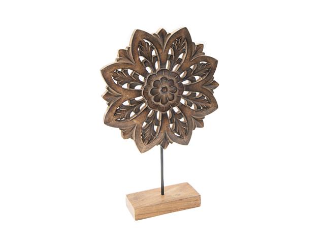 CARVED WOODEN FLOWER DECOR
