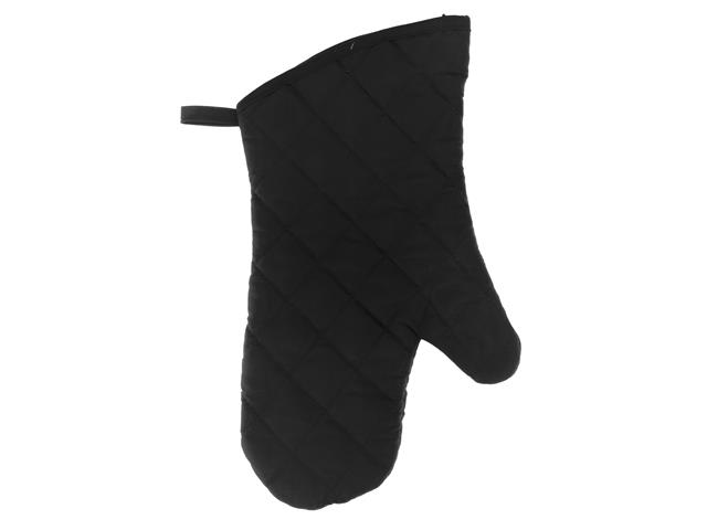 QUILTED OVEN MITT (BLACK) (7.5" X  13")