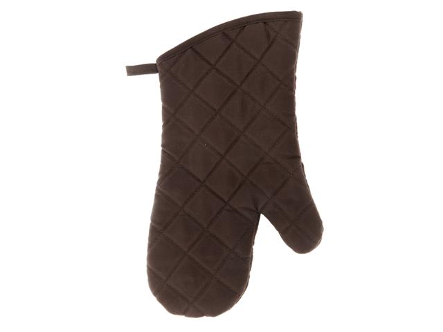 QUILTED OVEN MITT (CHOCOLATE) (7.5" X  13")