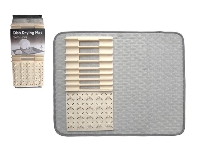 MICROFIBRE DRYING MAT SET (MAT & RECT. RACK) (BEIGE)